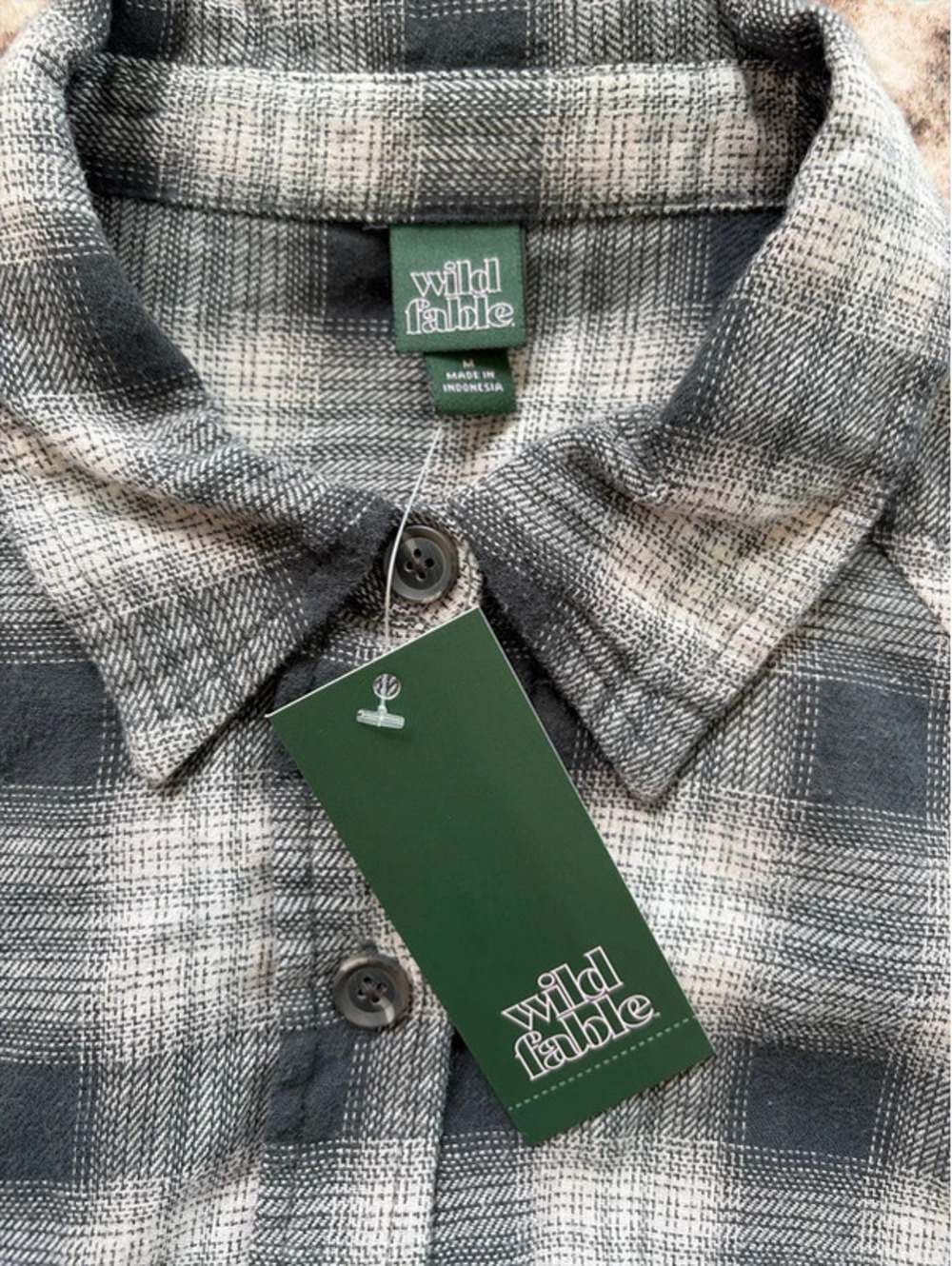 Wild fable women's size medium black cream flannel shirt western fall - Picture 5 of 5